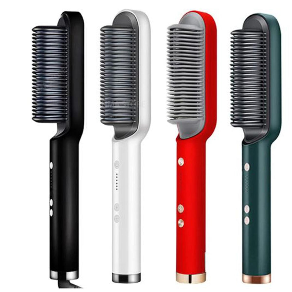2-in-1 hair straightener brush and styler
