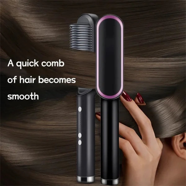 Hair Straightener Brush & Fast Heating Electric Straightening Comb